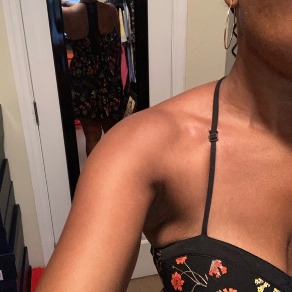 Black floral mini dress with pockets - Picture 4 of 6